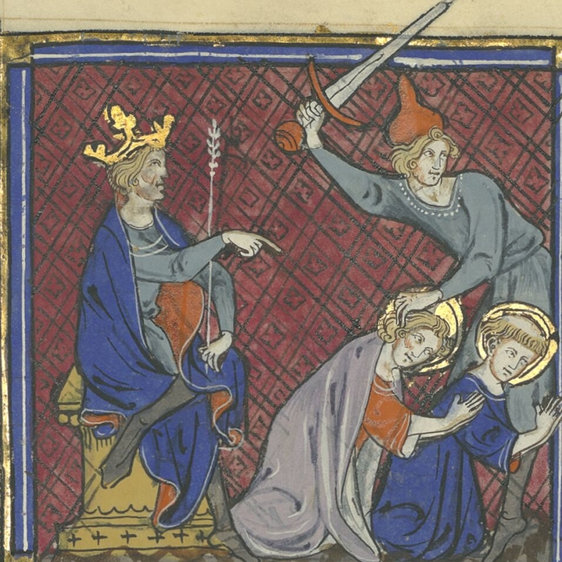 Martyre de saint Symmètre et sainte Praxède par un juif