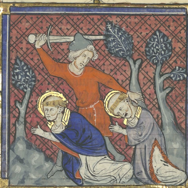 Martyre de saint Pierre et saint Marcellin par un juif