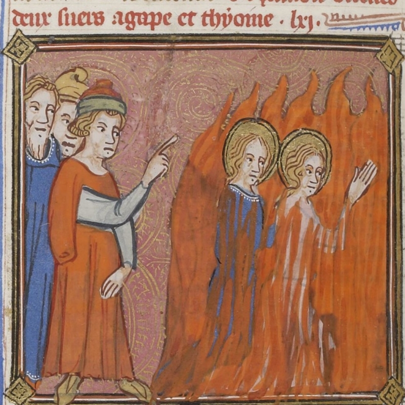 Martyre des saintes Agapè et Chionié